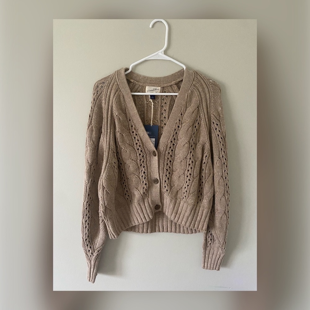 Cable Knit Button Up Sweater